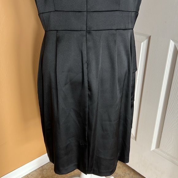 Connected Apparel - black satin like sleeveless dress, size 16. - Picture 5 of 9